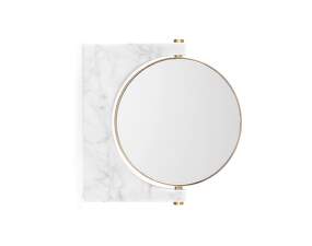 Pepe Marble Wall Mirror, brass / white marble