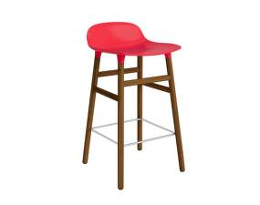 Form Bar Chair 65 cm Walnut, bright red
