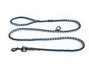 Dogs Leash Braided Adjustable, blue/black