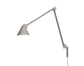 NJP Wall Lamp Long, light aluminium grey