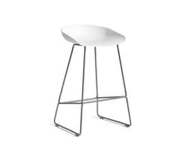 AAS 38 Bar Stool Low Stainless Steel, white