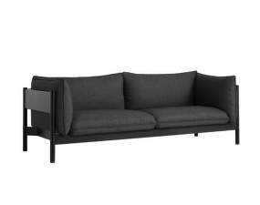 Arbour 3-seater Sofa, black lacquered beech / Re-Wool 198