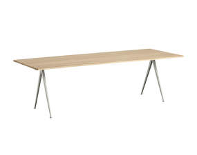 Pyramid Table 02 250x85 Beige Steel, lacquered oak