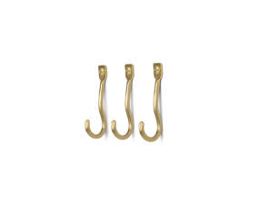 Curvature Hooks, Set of 3, brass