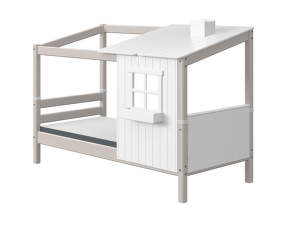 Classic Single Bed with 1/2 House, grey washed/white