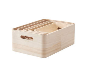 SAVE-IT Storage Boxes 5pcs, paulownia wood