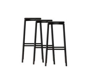 Bar Stool 75, Set of 3, black