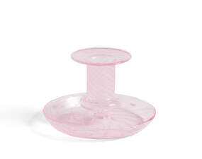 Flare Stripe Candleholder, pink w. white