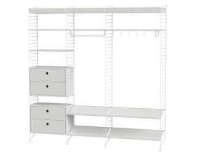 String Hallway P Shelving Set, white