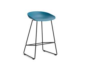 AAS 38 Bar Stool Low Black Steel, azure blue