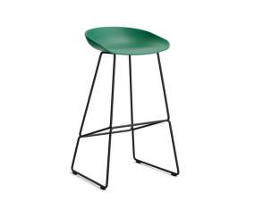 AAS 38 Bar Stool High Black Steel, teal green