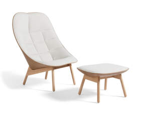 Uchiwa Quilt Armchair & Ottoman, lacquered oak / Mode 009 / Sense Nougat
