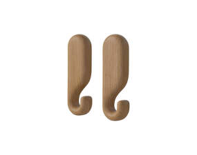 Nob Wall Hook 8.5 cm, set of 2, oiled oak