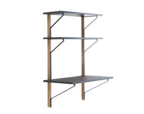 Kaari Wall Shelf with Desk, black oak