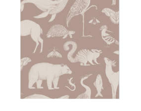 Katie Scott Animals Wallpaper, dusty rose