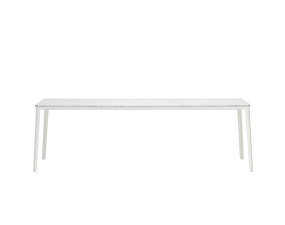 Plate Table 100x240, marble carrara/white base