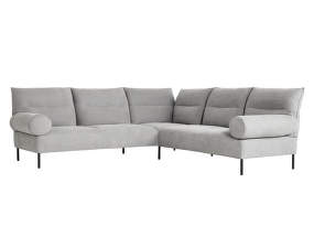Pandarine Corner Sofa Cylindrical Armrest, Linara 443 / black stained solid oak