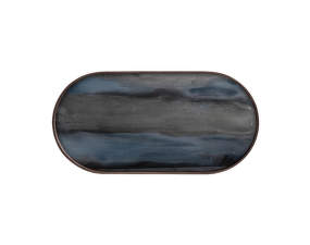 Glass Tray Oblong, graphite organic