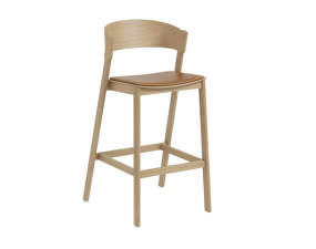 Cover Bar Stool, cognac leather / oak