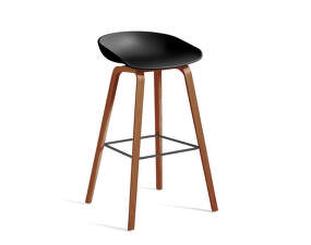 AAS 32 Bar Stool High Walnut Veneer, black