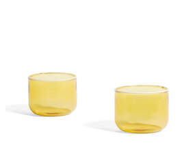 Tint Glass, Set of 2, light yellow w. white rim