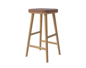 Flor Counter Stool 66 cm, oiled oak / cognac leather