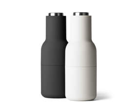 Bottle Grinder, 2pcs, carbon/ash w. steel lid