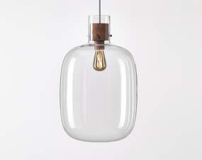 Awa Large PC1130 Pendant Lamp, clear / walnut