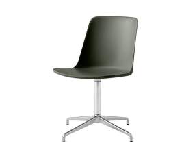 Rely HW11 Chair, polished aluminium/bronze green