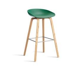 AAS 32 Bar Stool High Oak Veneer, teal green