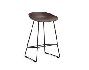 AAS 38 Bar Stool Low Black Steel, raisin