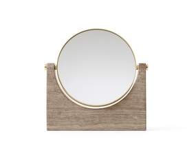 Pepe Marble Table Mirror, brass / honed brown marble