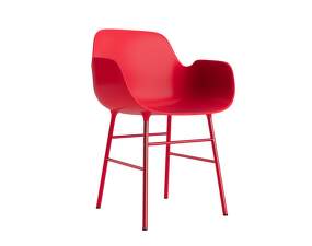 Form Armchair Steel, bright red/bright red