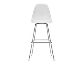 Eames Plastic Bar Stool High, cotton white/chrome