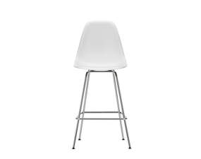 Eames Plastic Counter Stool Low, cotton white/chrome