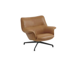 Doze Lounge Chair Low Swivel, Refine Leather Cognac / anthracite black