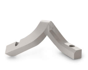 Crooked Candlestick Two Aluminium, warm grey