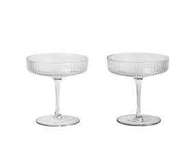 Ripple Champagne Saucers, Set of 2, clear