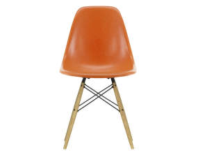 Eames Fiberglass Side Chair DSW, red orange/ash