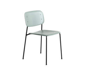 Soft Edge 40 Chair, black steel base / dusty green oak