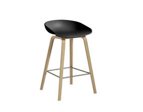 AAS 32 Bar Stool Low Oak Veneer, chrome/black