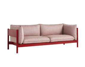 Arbour 3-seater Sofa, wine red lacquered beech / Re-Wool 648