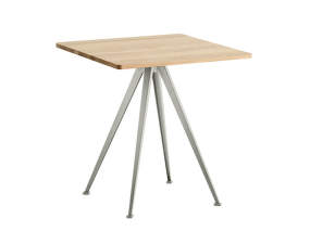 Pyramid Table 21 70x70 Beige Steel, lacquered oak