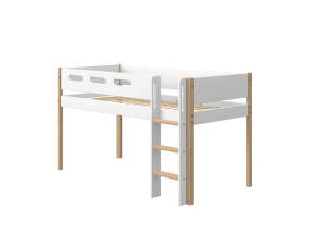 Nor Mid-high Bed with Straight Ladder, white
