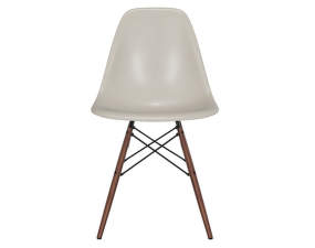 Eames Plastic Side Chair DSW, pebble / dark maple