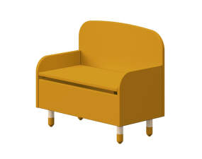 Dots Storage Bench with Backrest, mustard