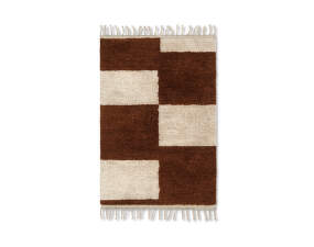 Mara Knotted Rug S, dark brick/off-white