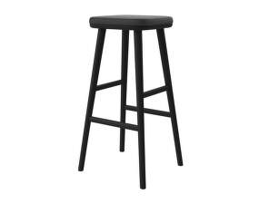 Flor Bar Stool 77 cm, black oak / black leather