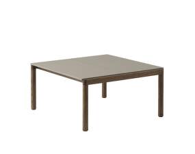 Couple Coffee Table 2 Tiles Plain, taupe / dark oiled oak