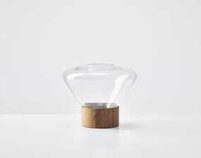 Muffins Candleholder, clear / oak